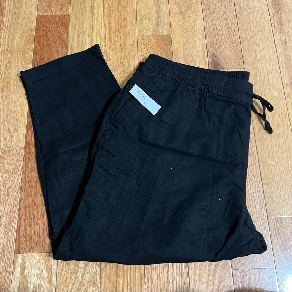 NWT OLD NAVY LINEN PANTS CROPPED STRAIGHT LEG